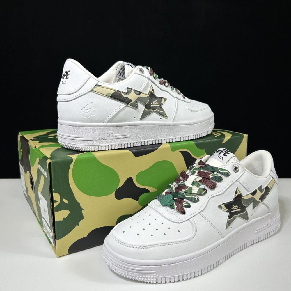 BAPE STA Low "White and Green Camo" – Image 2