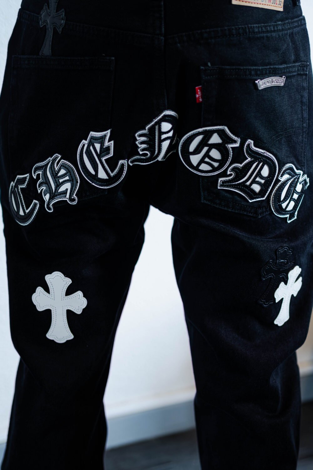 CHROME HEARTS Jeans "Black/Black/White" – Image 8