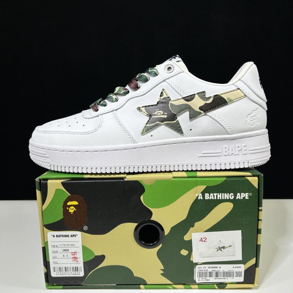 BAPE STA Low "White and Green Camo"