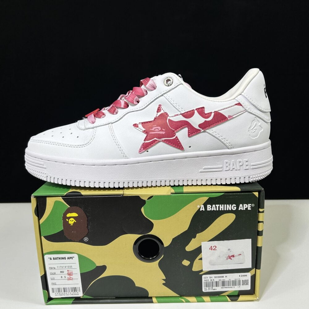 BAPE STA Low "White and Red Camo"