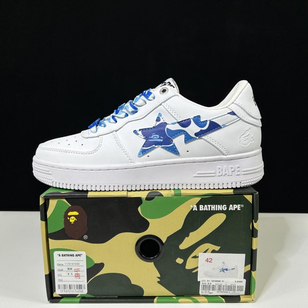 BAPE STA Low "White and Blue Camo"